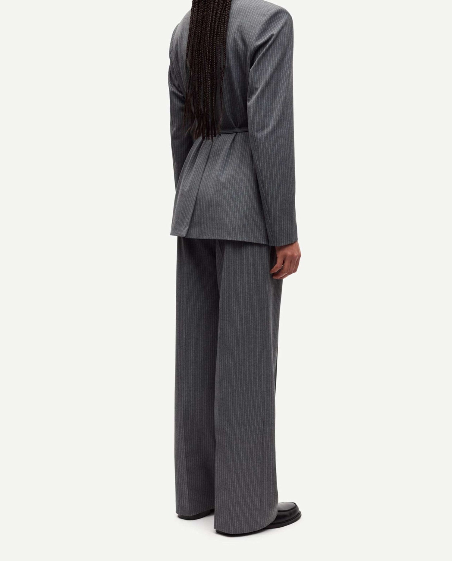 Pantalon de tailleur évasé à rayures