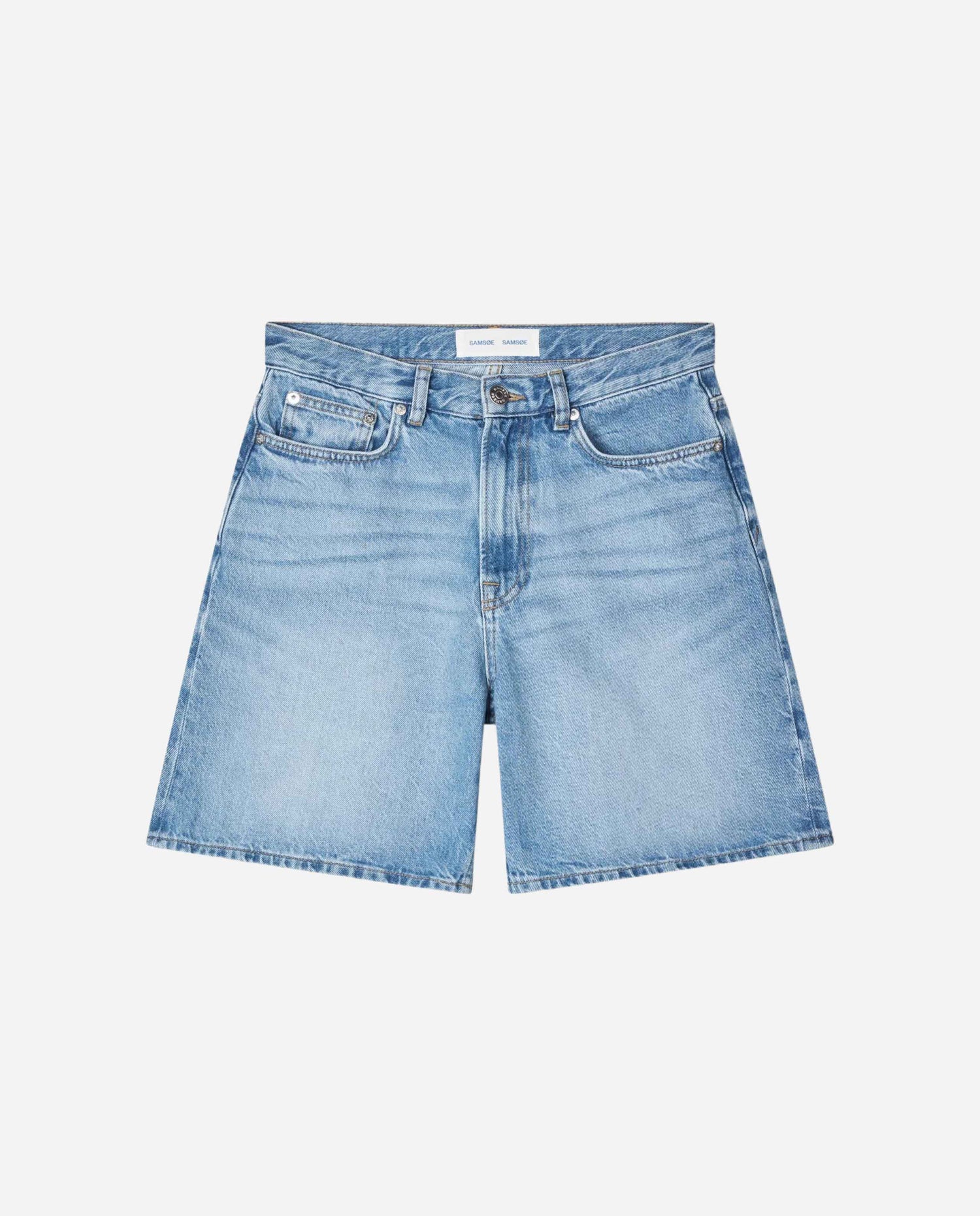 marché commun bermuda en denim bio bleu samsoe samsoe