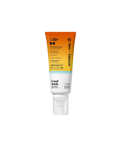 Crème solaire fluide transparente visage et corps SPF50+ protection 8h Seventy One Percent Marché Commun