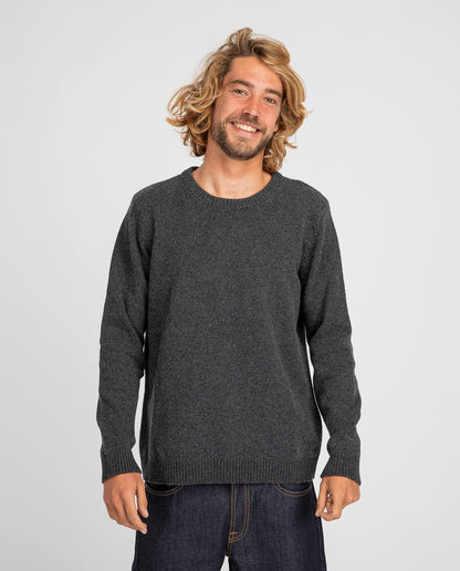 marché commun organic basics pull homme laine mérinos recyclée éco-responsable éthique gris anthracite