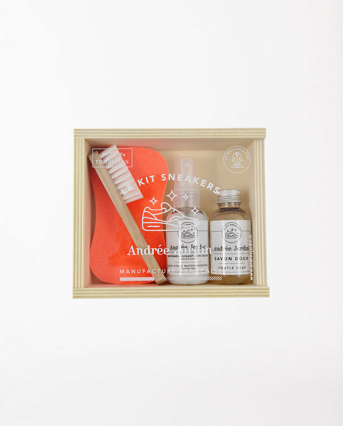 marché commun andrée jardin kit nettoyage entretien sneakers baskets tennis chaussures fabriqué en France