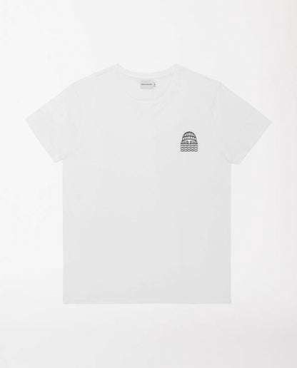 marché commun bask in the sun t-shirt manches courtes homme coton biologique éco-responsable imprimé logo marin blanc