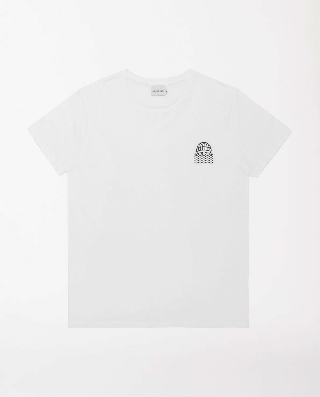 marché commun bask in the sun t-shirt manches courtes homme coton biologique éco-responsable imprimé logo marin blanc