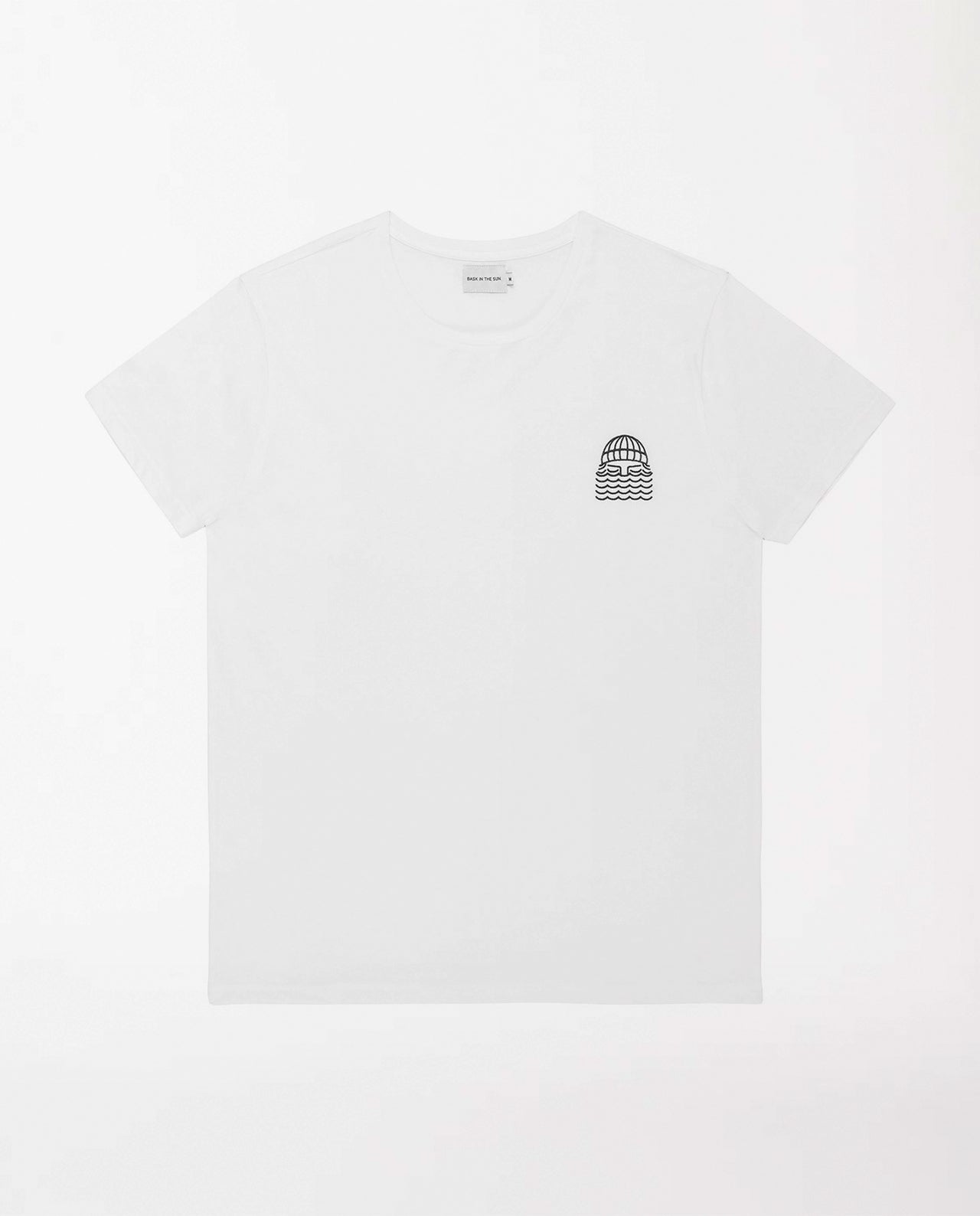 marché commun bask in the sun t-shirt manches courtes homme coton biologique éco-responsable imprimé logo marin blanc