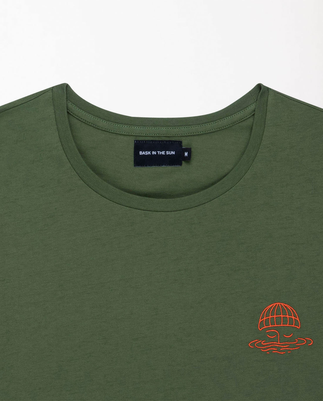 marché commun bask in the sun t-shirt homme coton biologique imprimé kaki éco-responsable logo marin