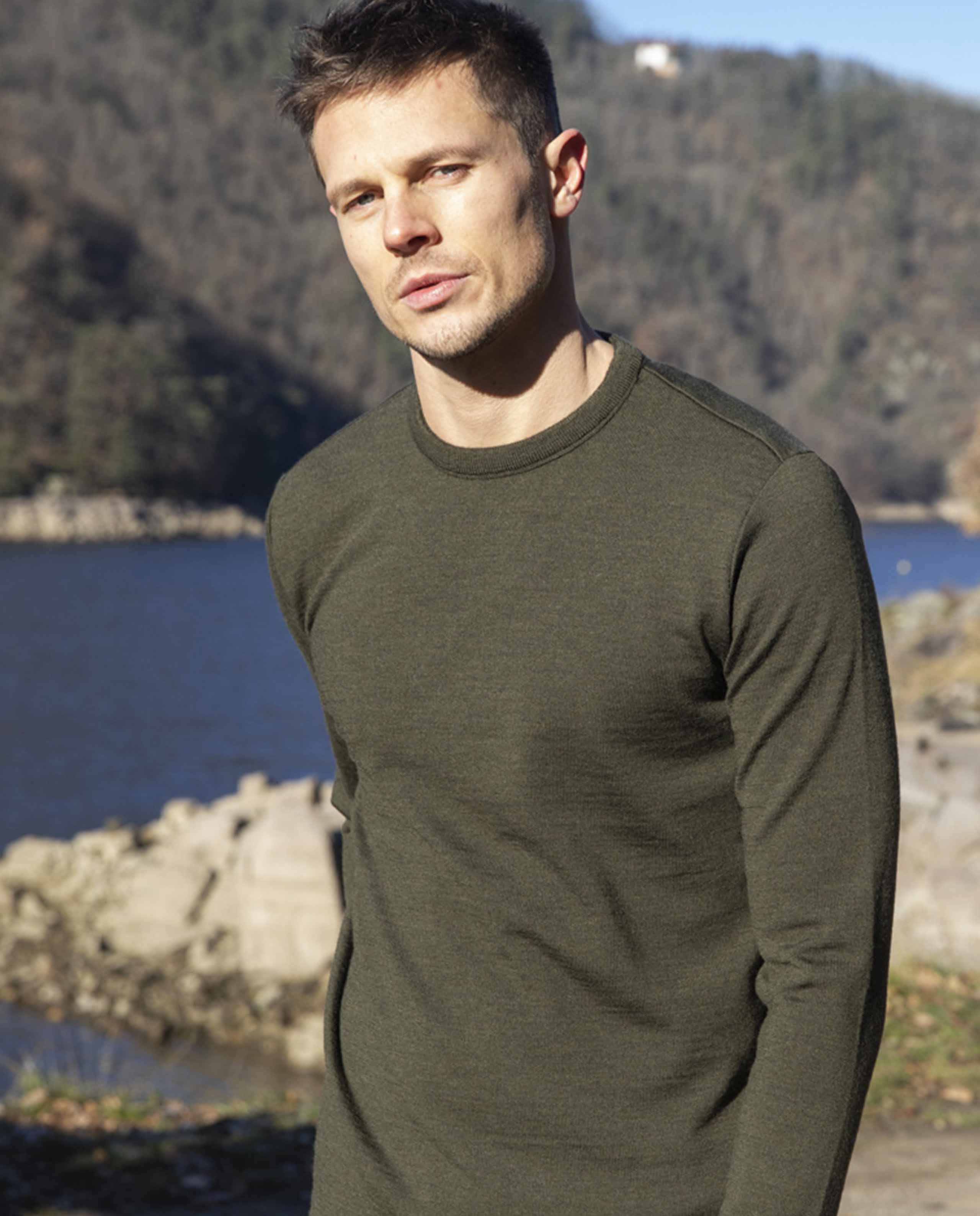 Pull vert militaire discount homme