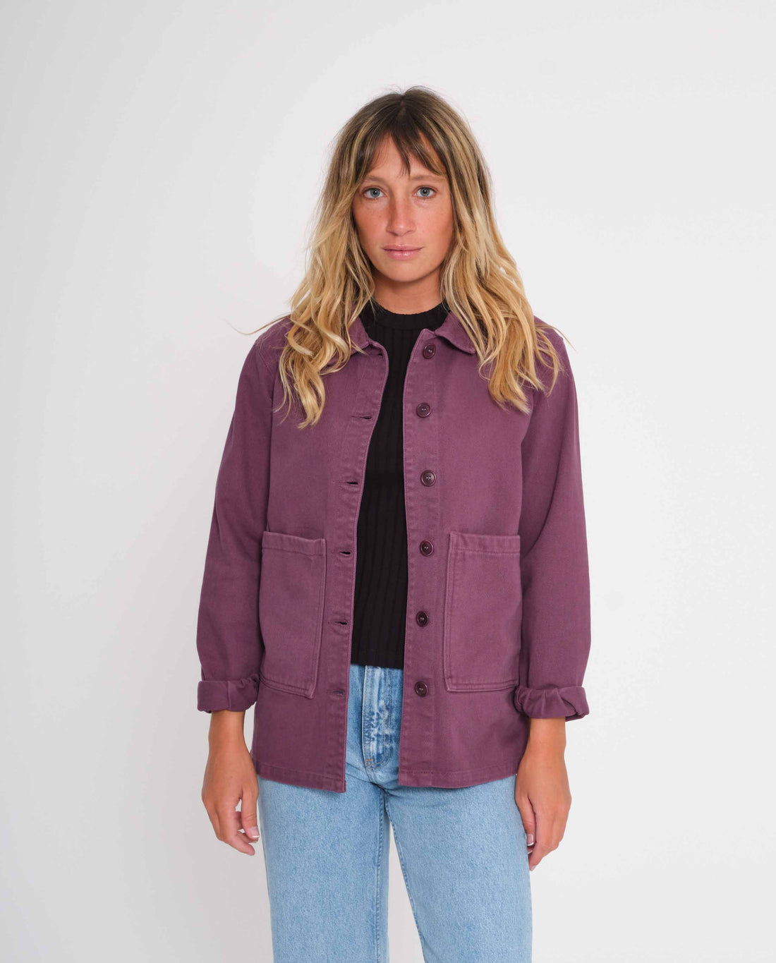 marché commun graine veste de travail femme coton biologique violet
