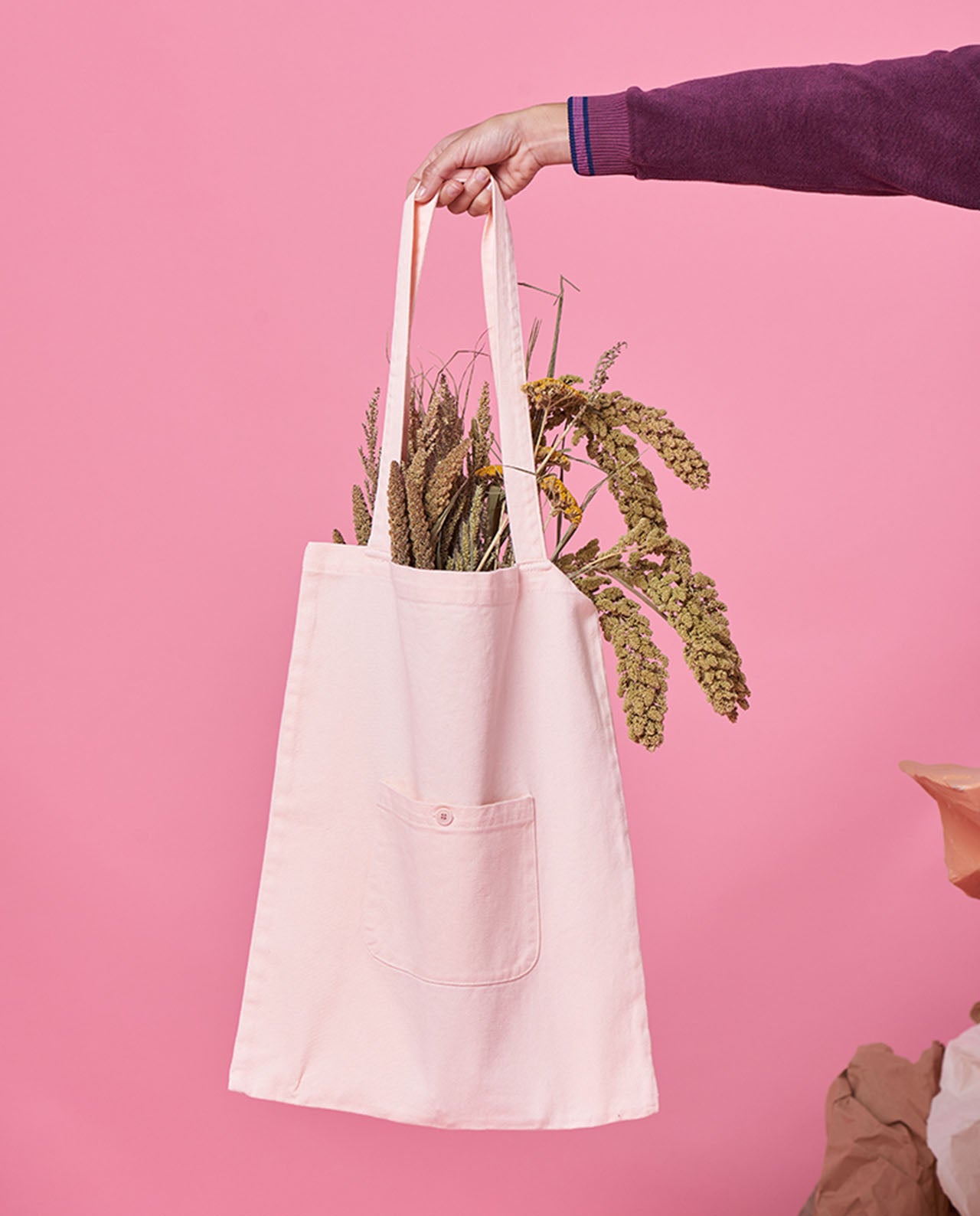 marché commun graine clothing tote bag coton biologique rose