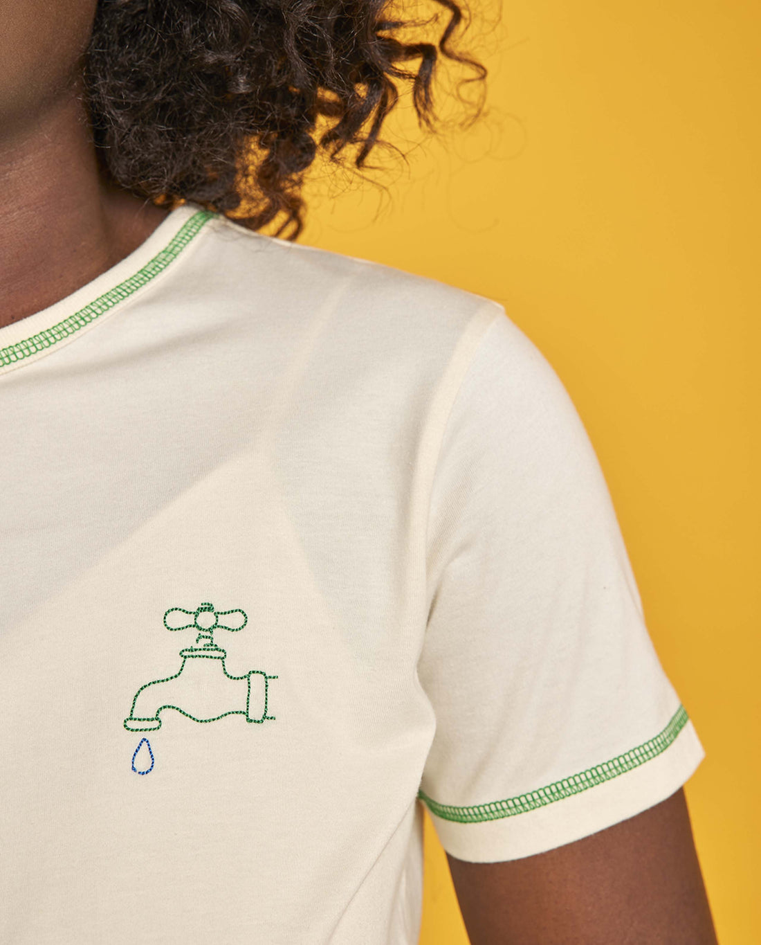 marché commun graine femme t-shirt manches courtes coton biologique brodé hydra