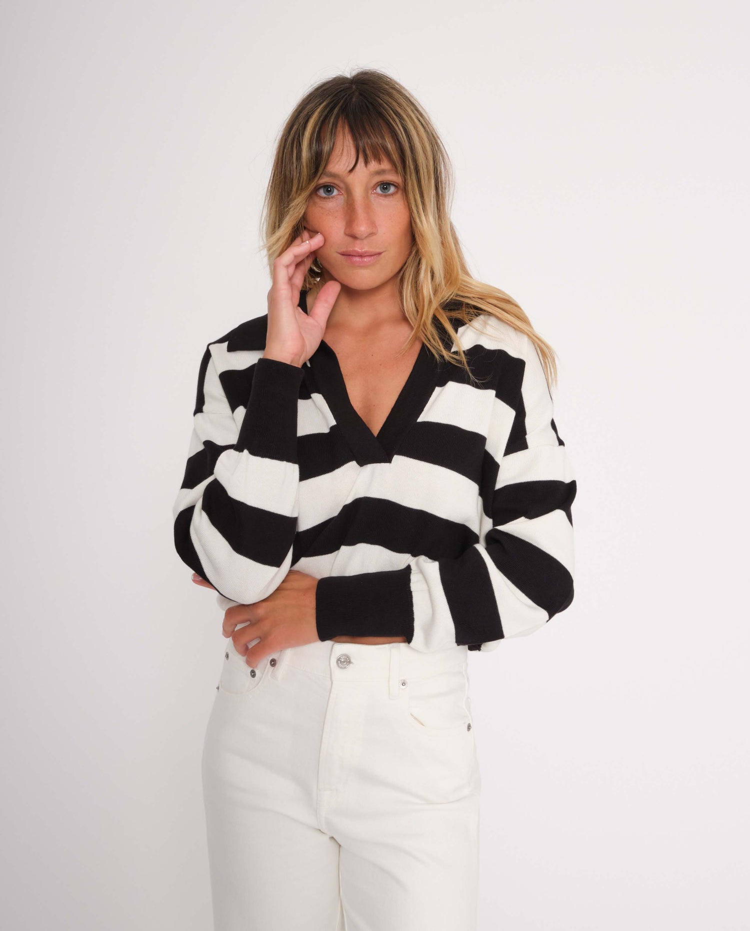 Pull à rayures en coton biologique