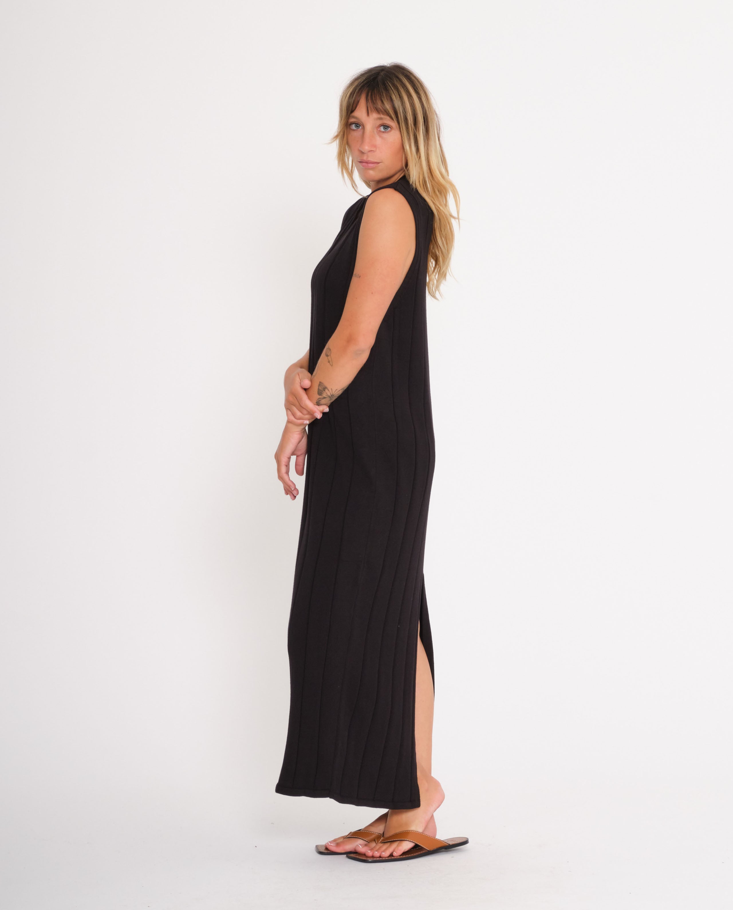 Robe Longue en Coton BIO Femme Ethique noire Jan n June March