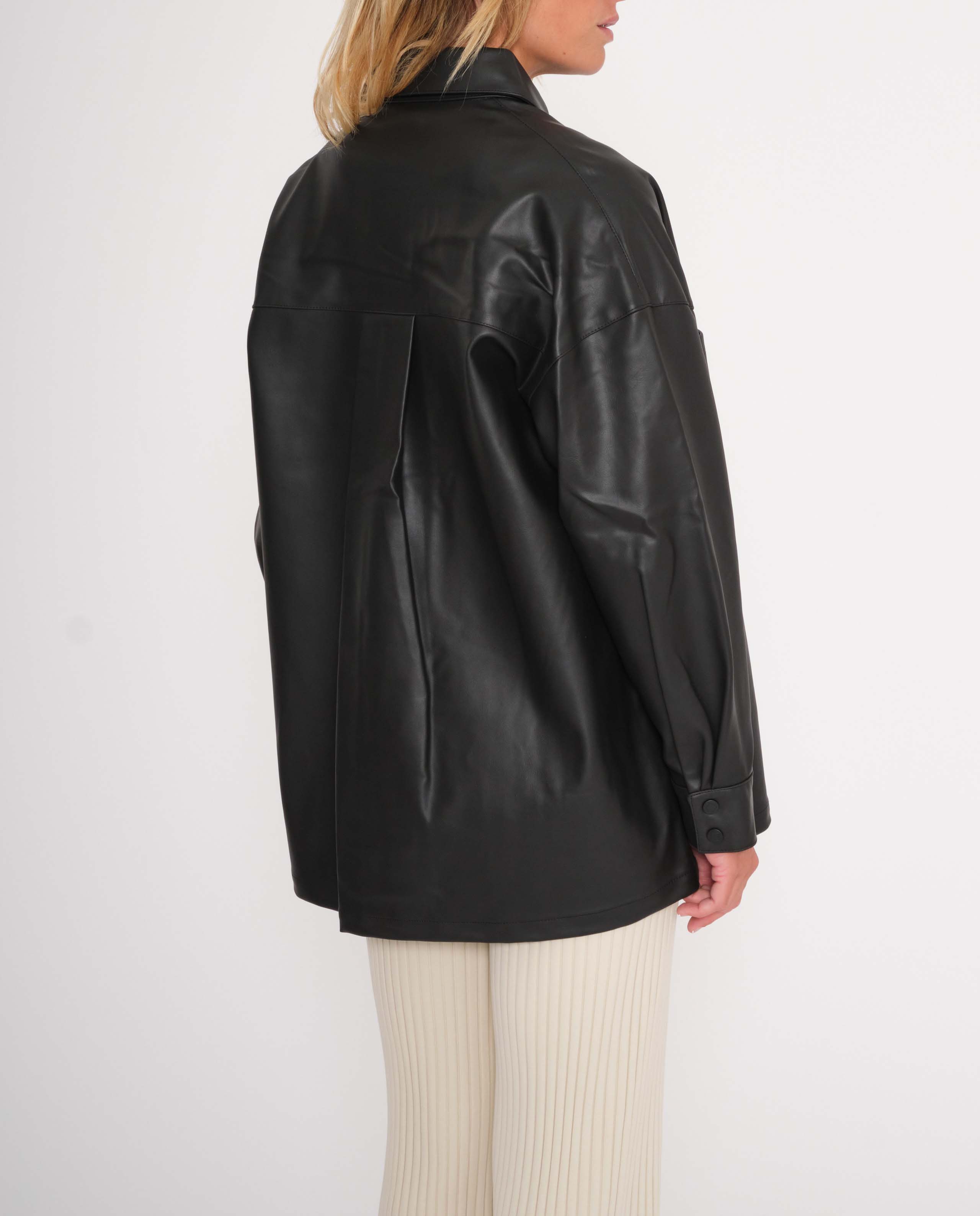 Veste en simili discount cuir oversize femme