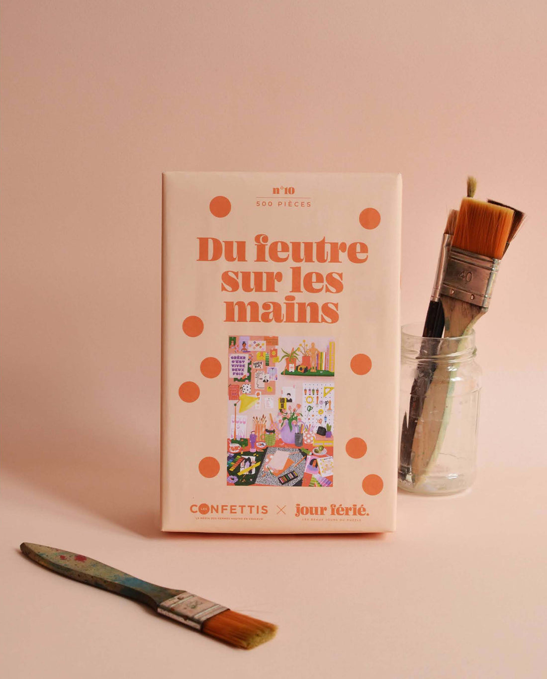 marché commun jour ferié puzzle éco-conçu 500 pièces fabriqué en France recyclé du feutre sur les mains