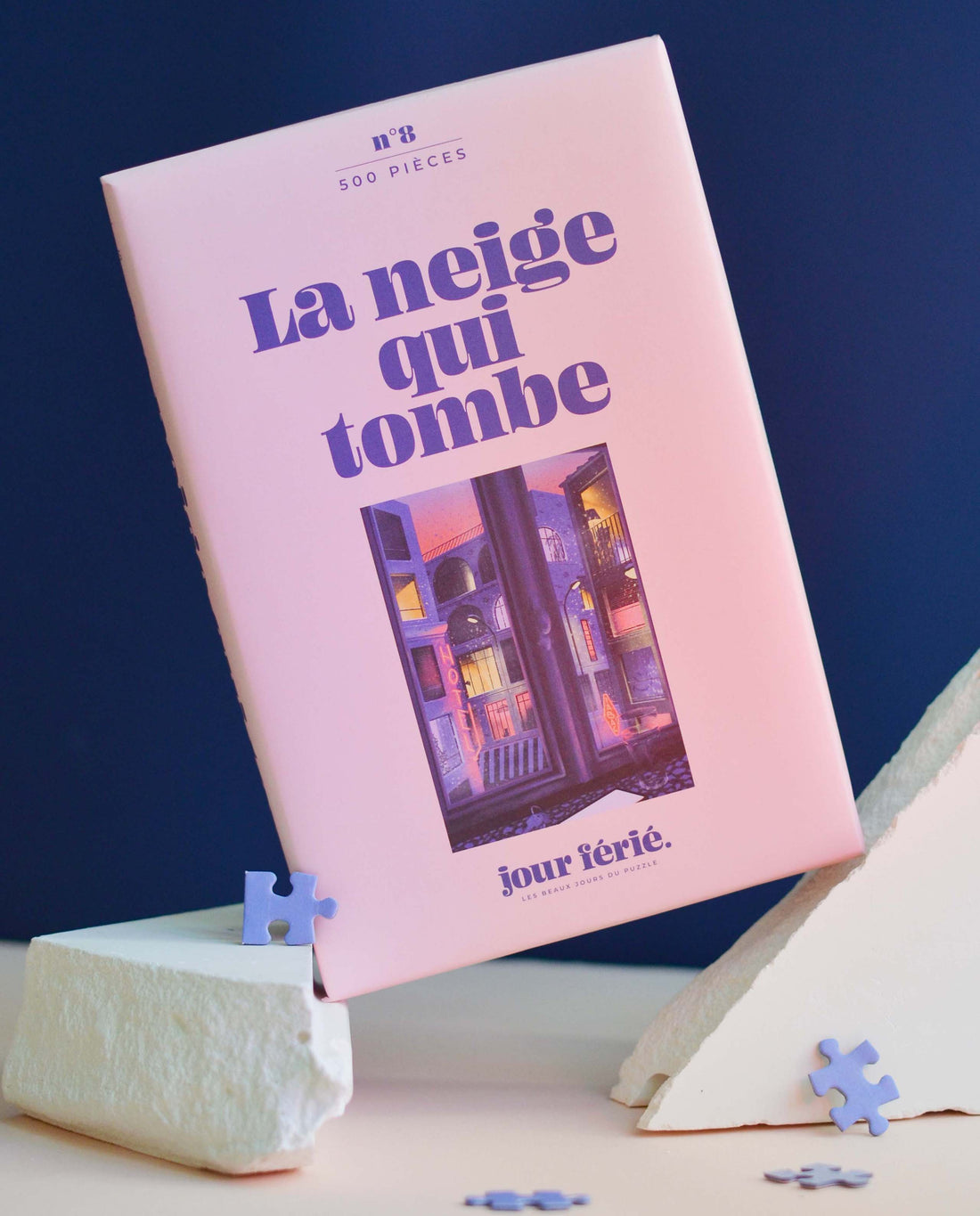 marché commun jour ferié puzzle éco-conçu recyclé fabriqué en France 500 pièces la neige qui tombe