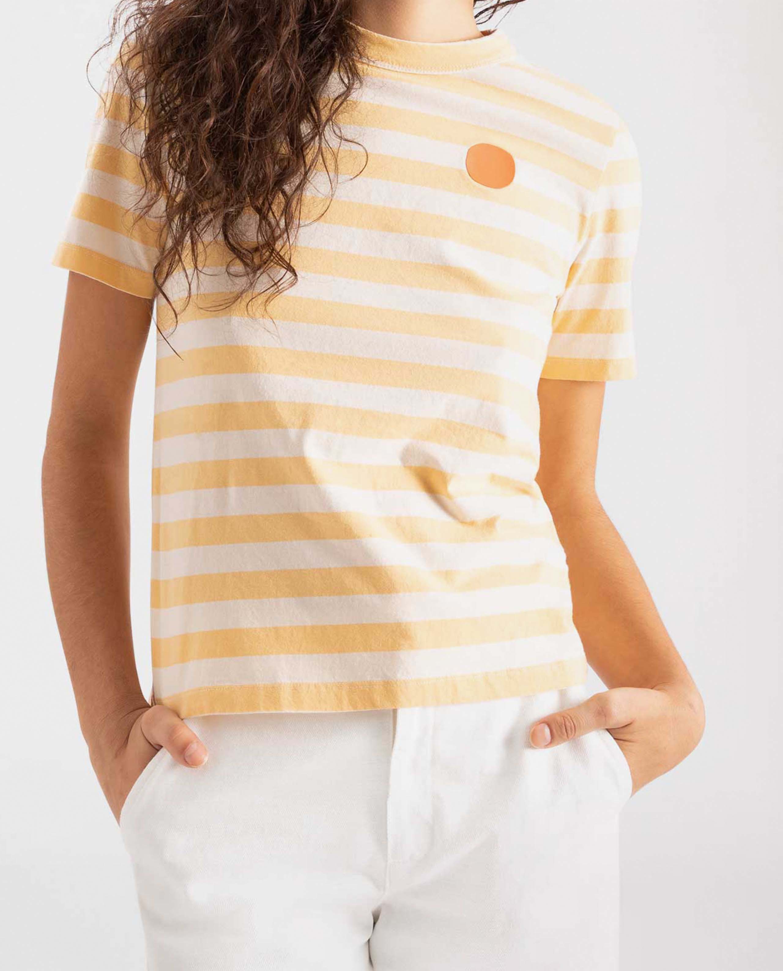 Tee-shirt blanc femme manche courte en coton organique