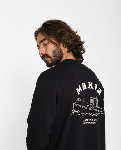 marché commun makia clothing sweatshirt imprimé coton biologique noir éco-responsable