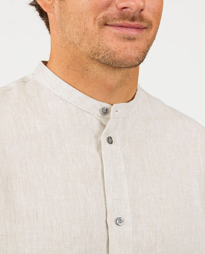 marché commun noyoco chemise homme lin co officier éco-responsable fabriquée en Europe écru