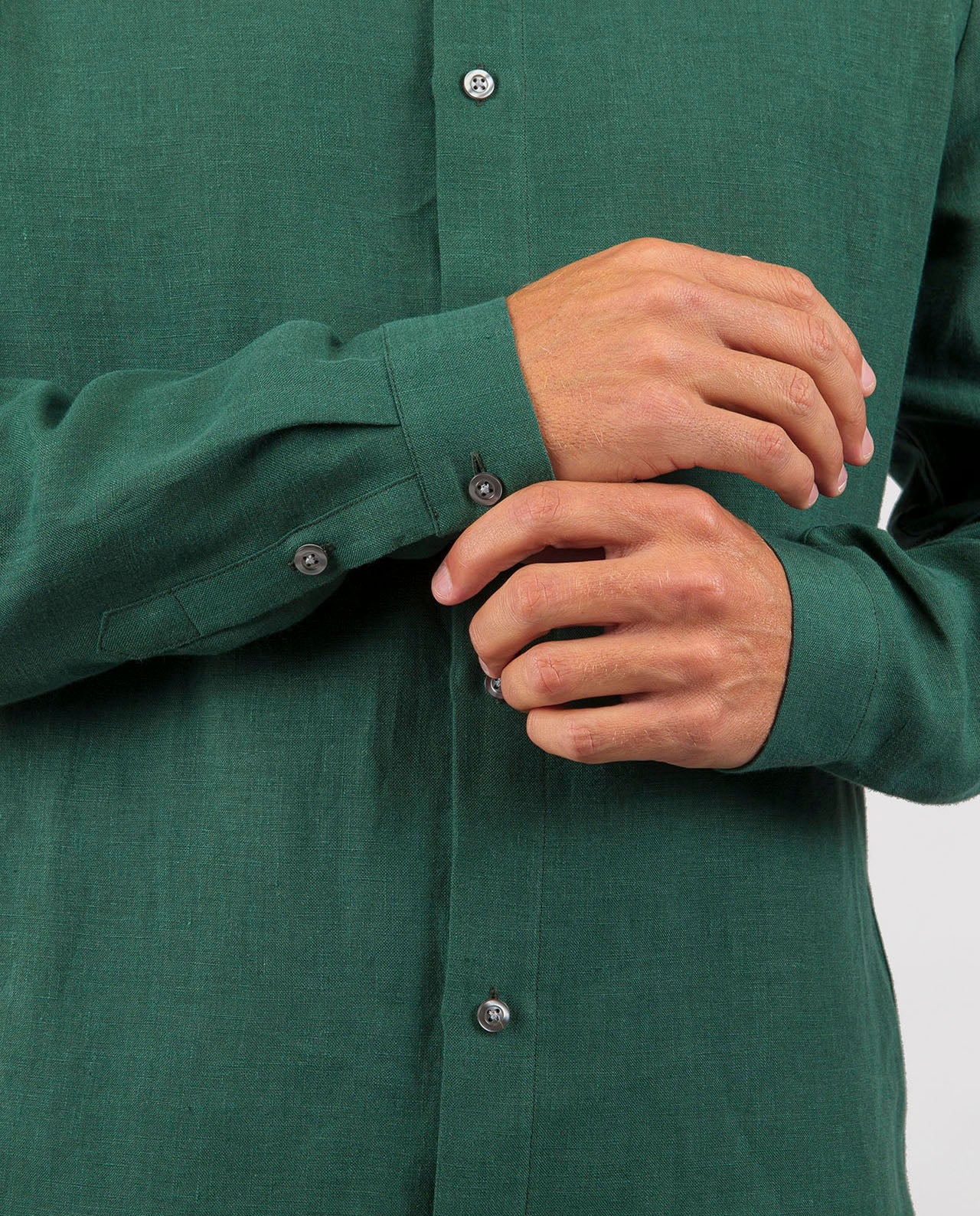 marché commun noyoco chemise homme lin co officier éco-responsable fabriquée en Europe vert jade