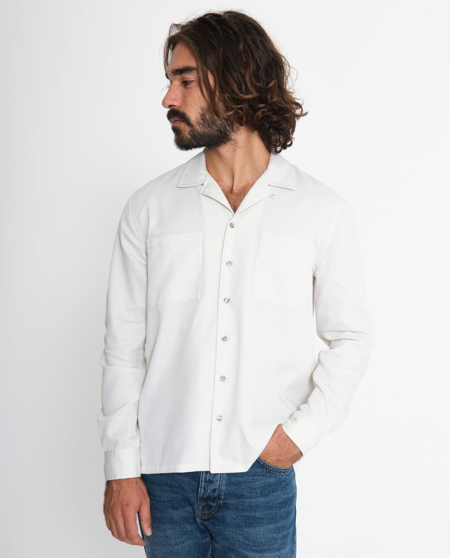 marché commun noyoco chemise barry coton upcyclé côtelé blanc éco-responsable