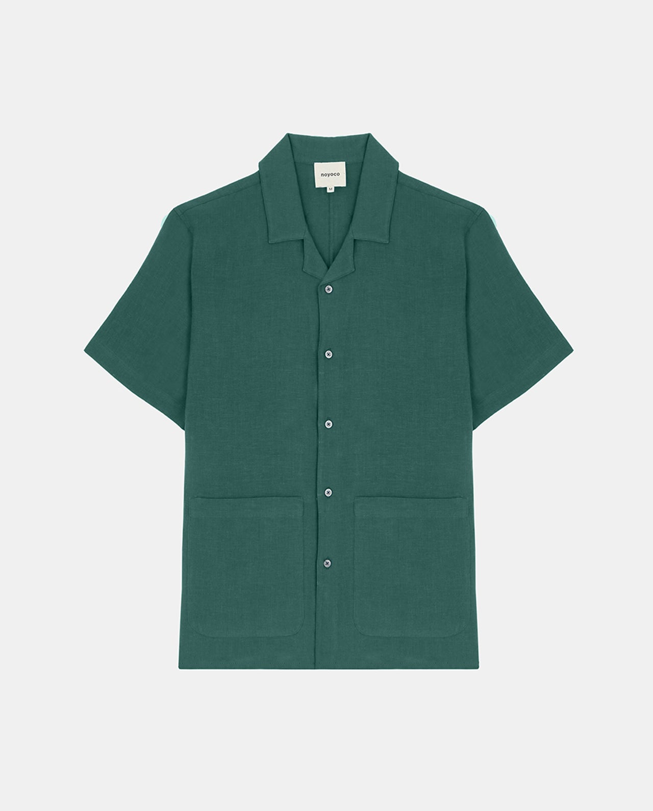 marché commun noyoco chemise homme manches courtes lin vert jade