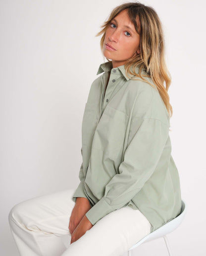 marché commun noyoco femme chemise bastia coton biologique vert d&