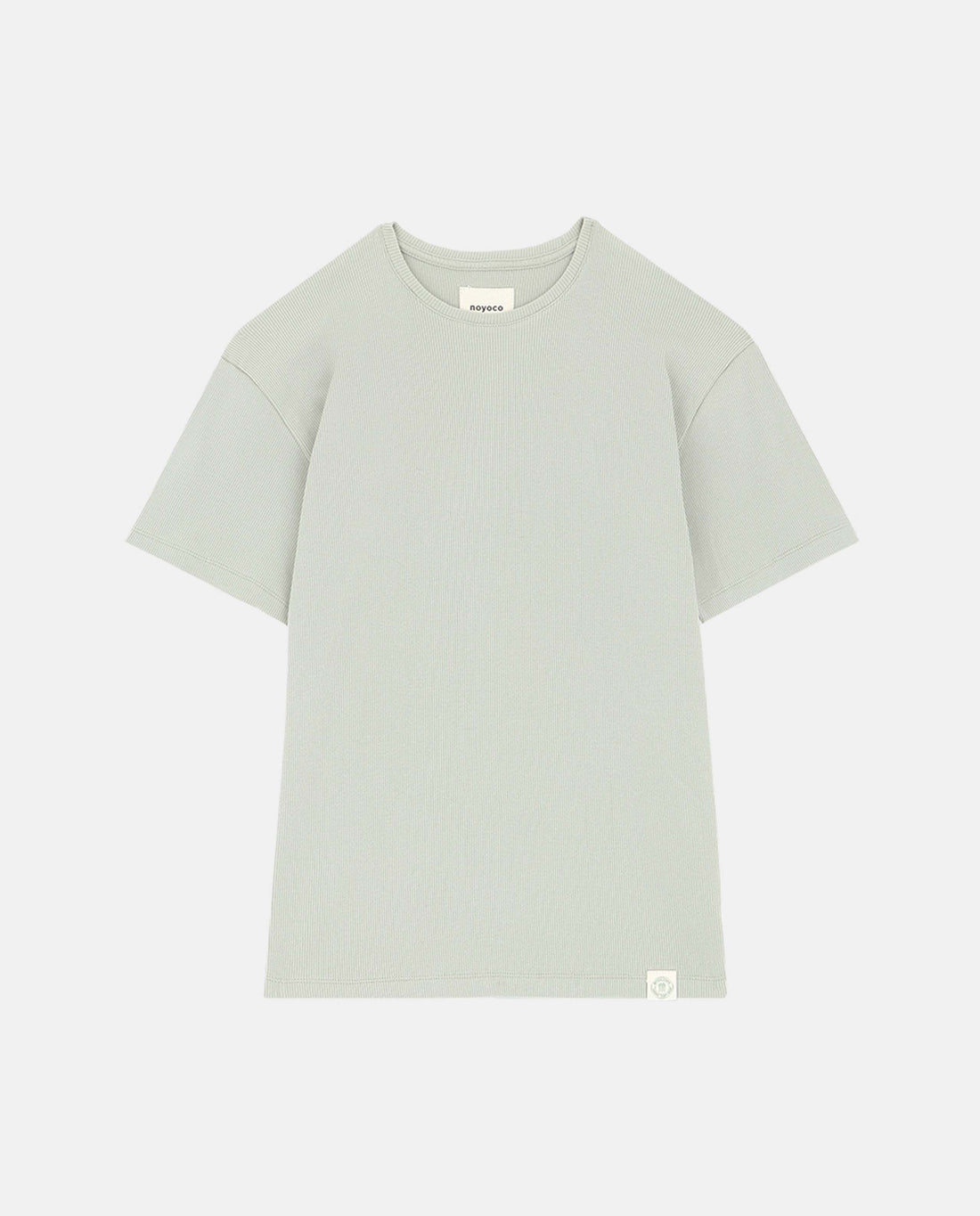 marché commun noyoco femme t-shirt manches courtes gobi coton biologique côtelé vert sauge