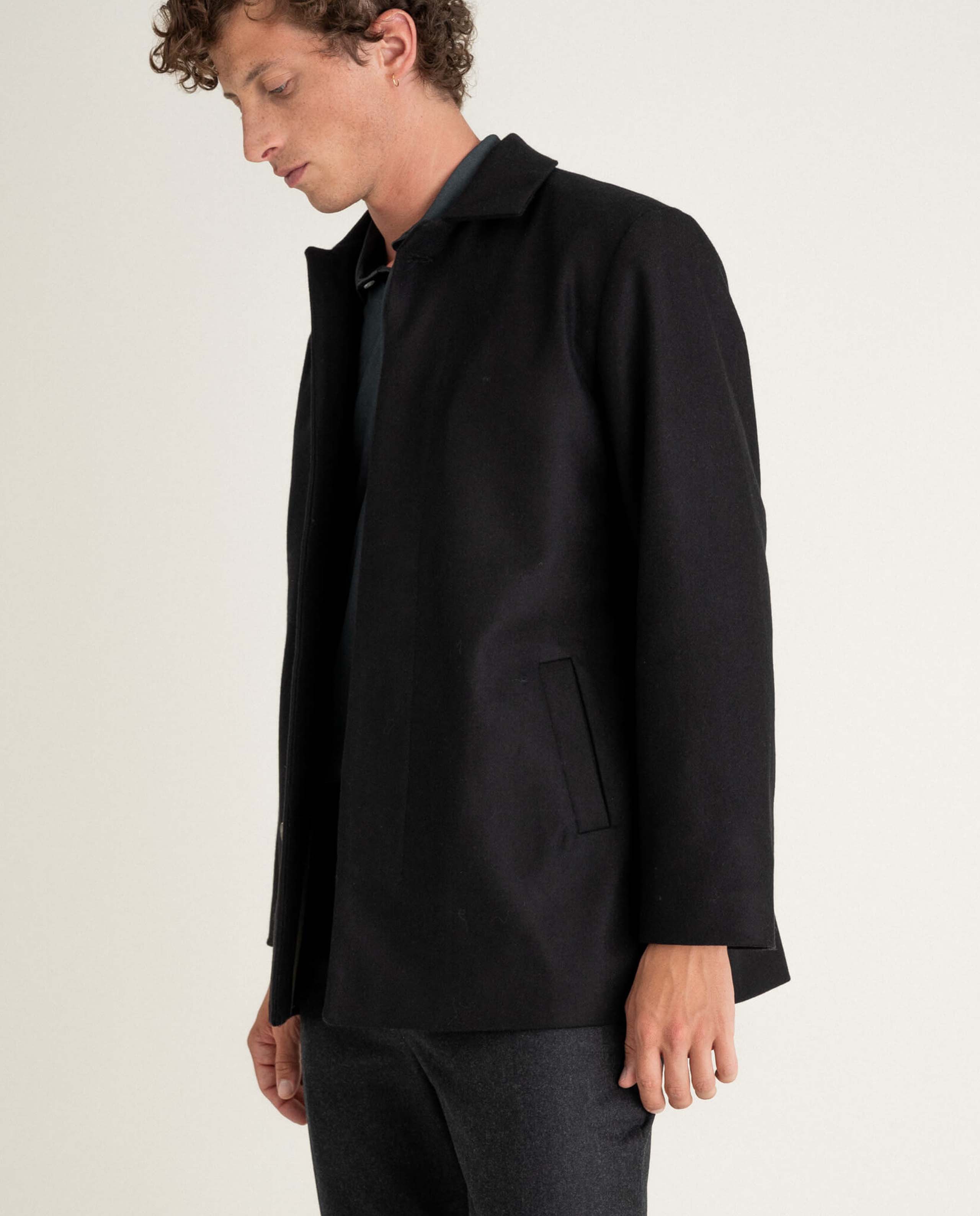 Manteau Court en Laine et Cachemire Recycl Homme thique Noyoco