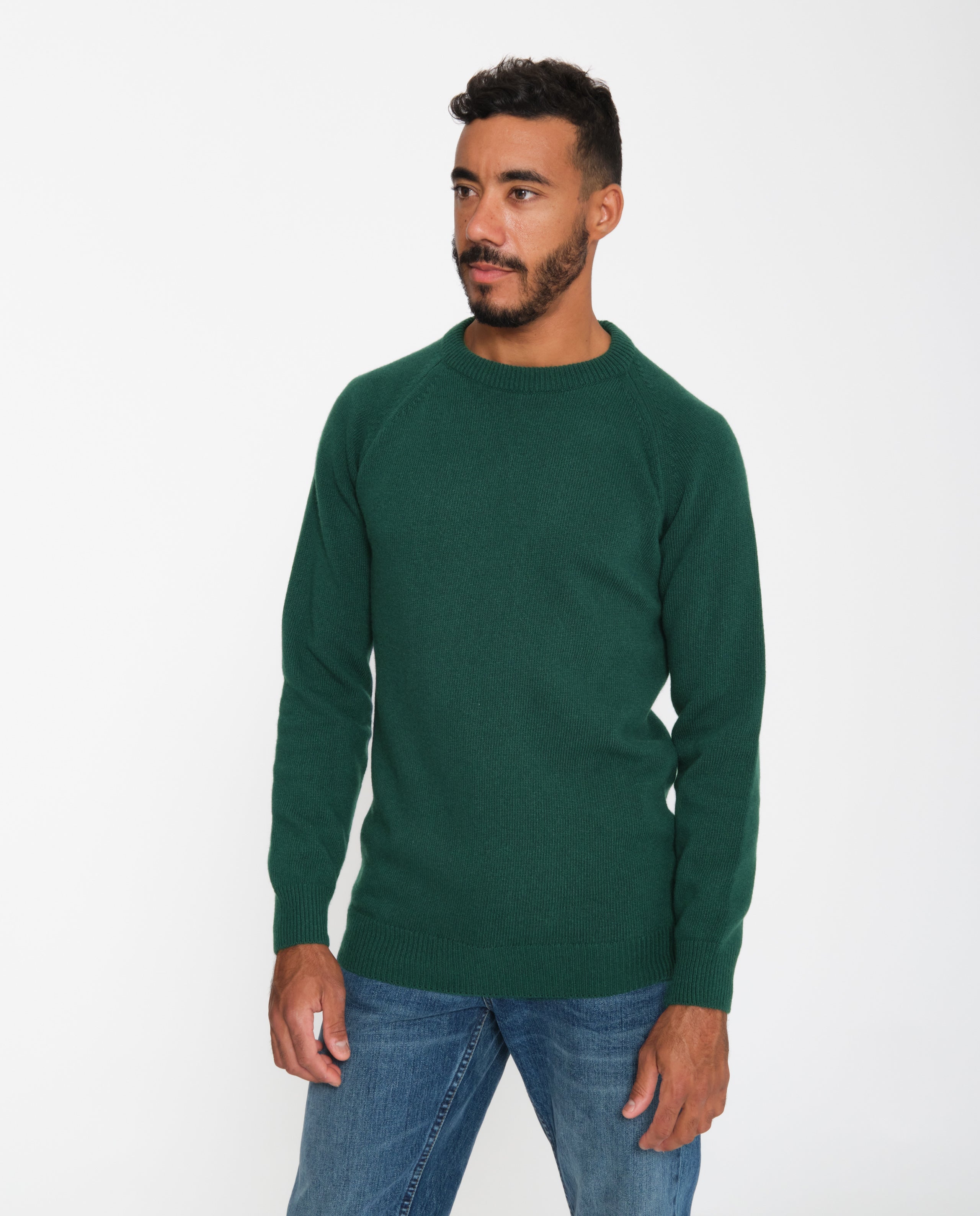 Pull en Laine M rinos et Cachemire Homme thique Vert Noyoco