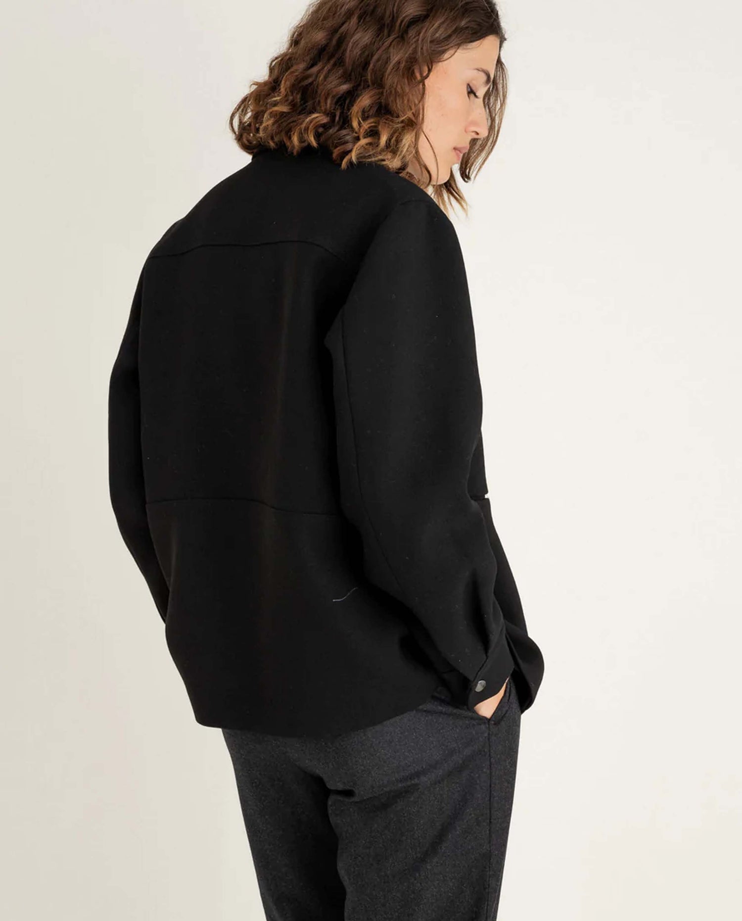 marché commun noyoco veste vancouver femme noire laine upcyclée