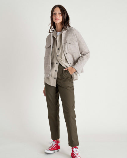 marché commun noyoco veste palma femme cream beige chevrons laine vierge