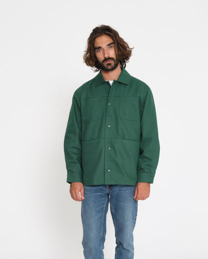 marché commun noyoco veste homme workwear travail éco-responsable coton recyclé lin éco-responsable vert bouteill