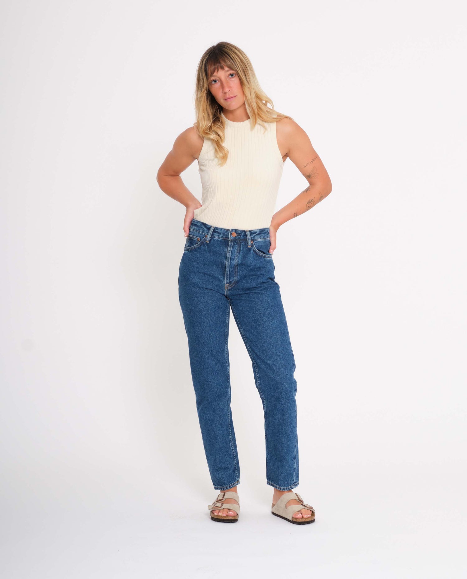 marché commun nudie jeans femme jean coton biologique breezy britt 90s stone bleu coton biologique