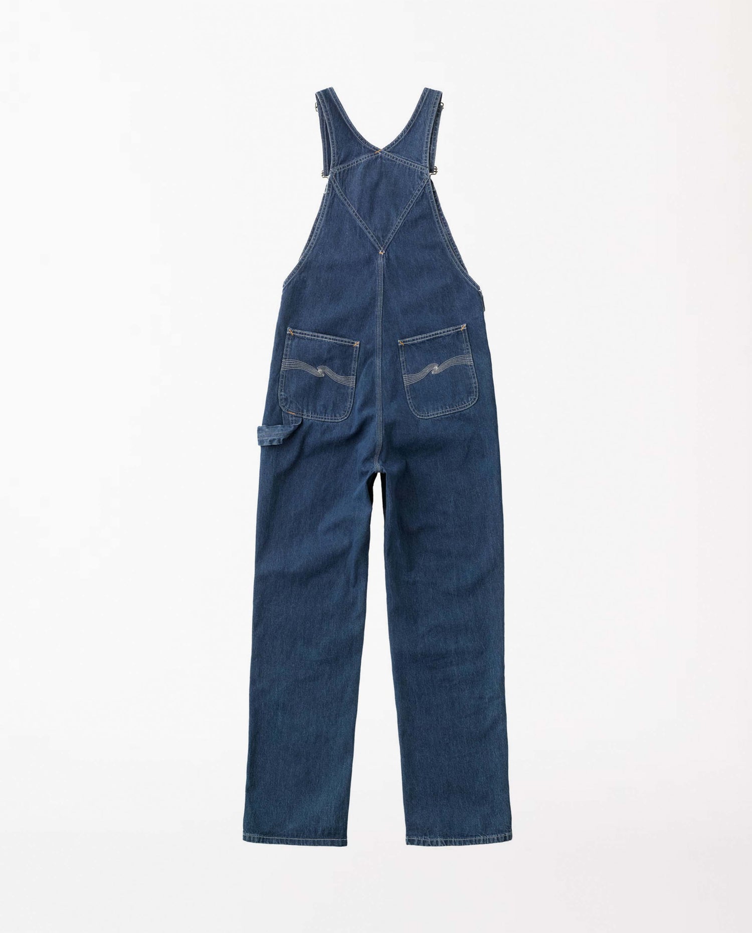 marché commun nudie jeans femme salopette jean coton biologique recyclé astrid bleu foncé