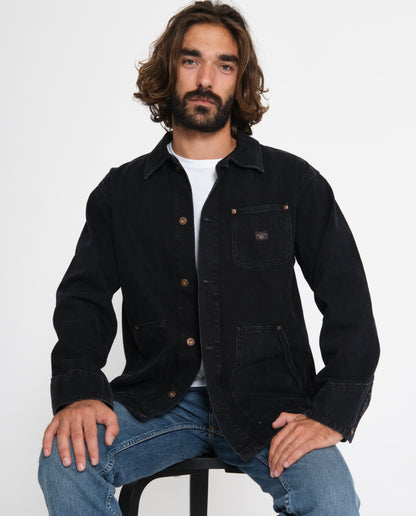 marché commun nudie jeans veste carson denim noir coton biologique homme eco-responsable