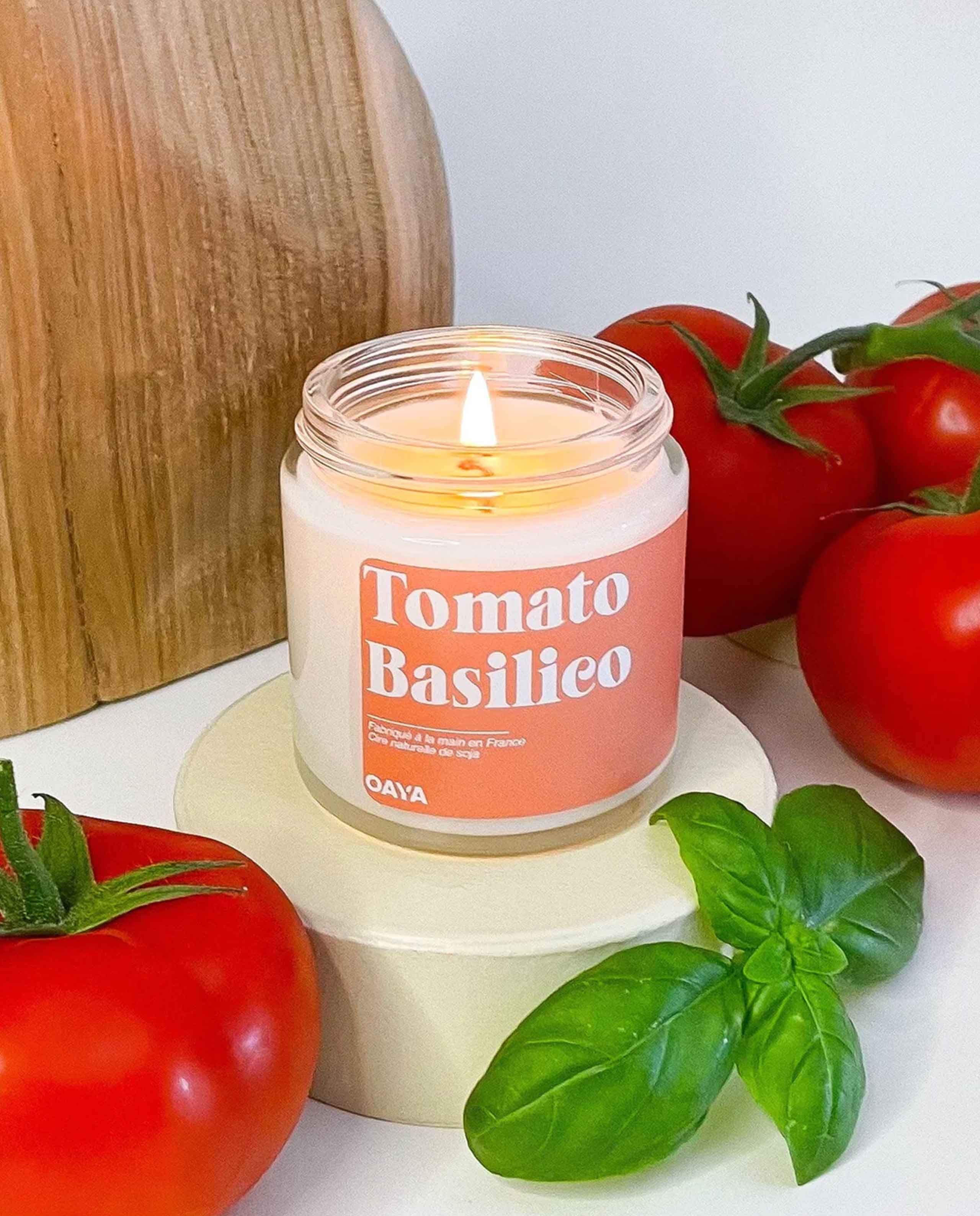 marché commun oaya bougie naturelle parfumée tomato basilico made in france