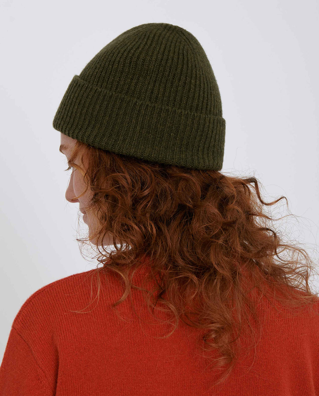 marché commun organic basics bonnet laine mérinos recyclée éthique vert olive