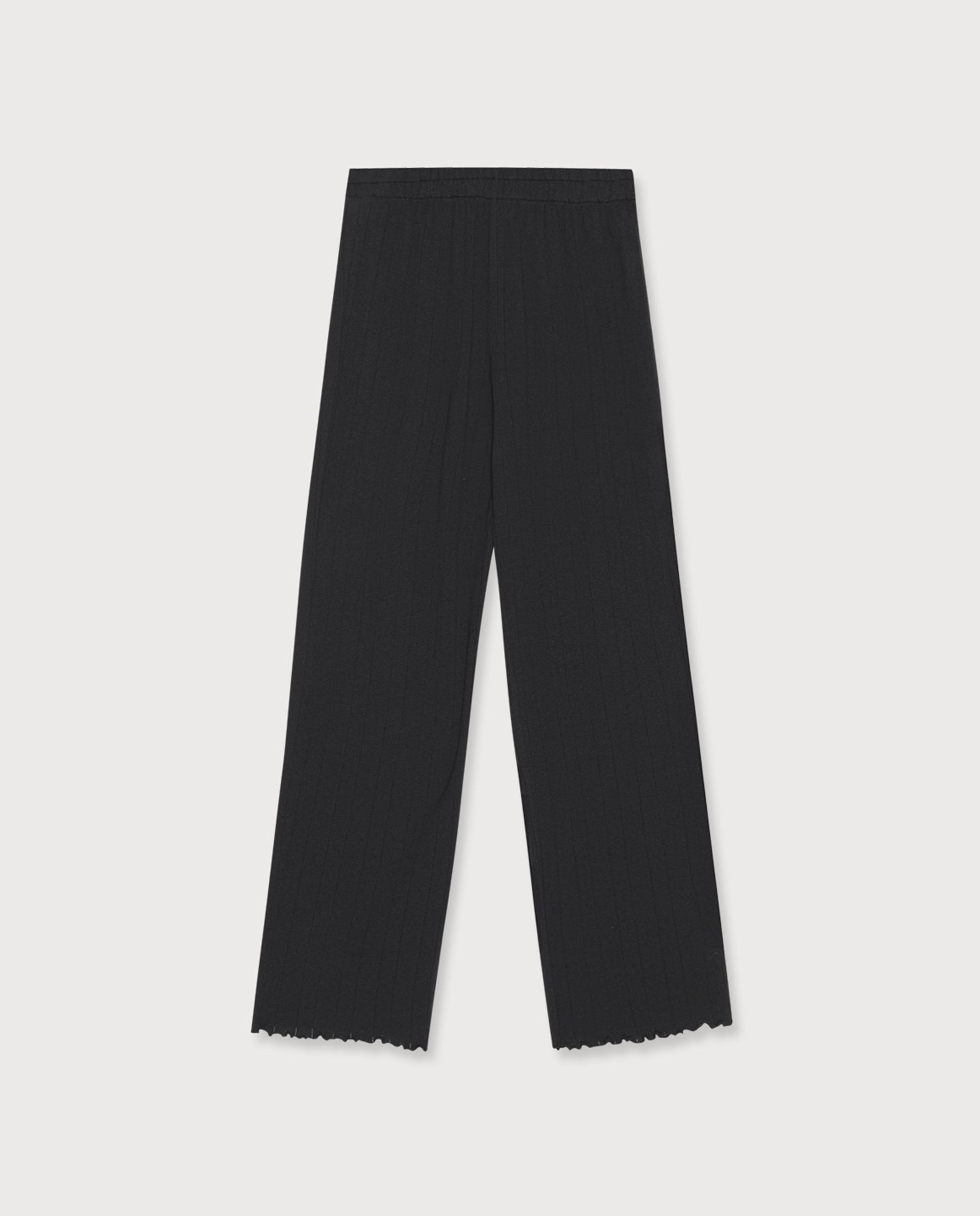 marché commun organic basics pantalon pointelle coton biologique homewear loungewear femme noir