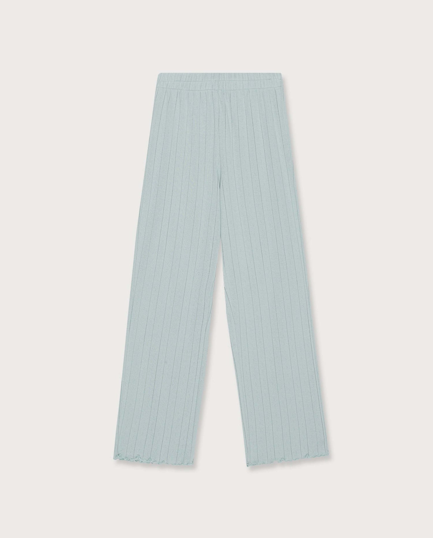 marché commun organic basics pantalon pointelle coton biologique homewear loungewear femme bleu ciel