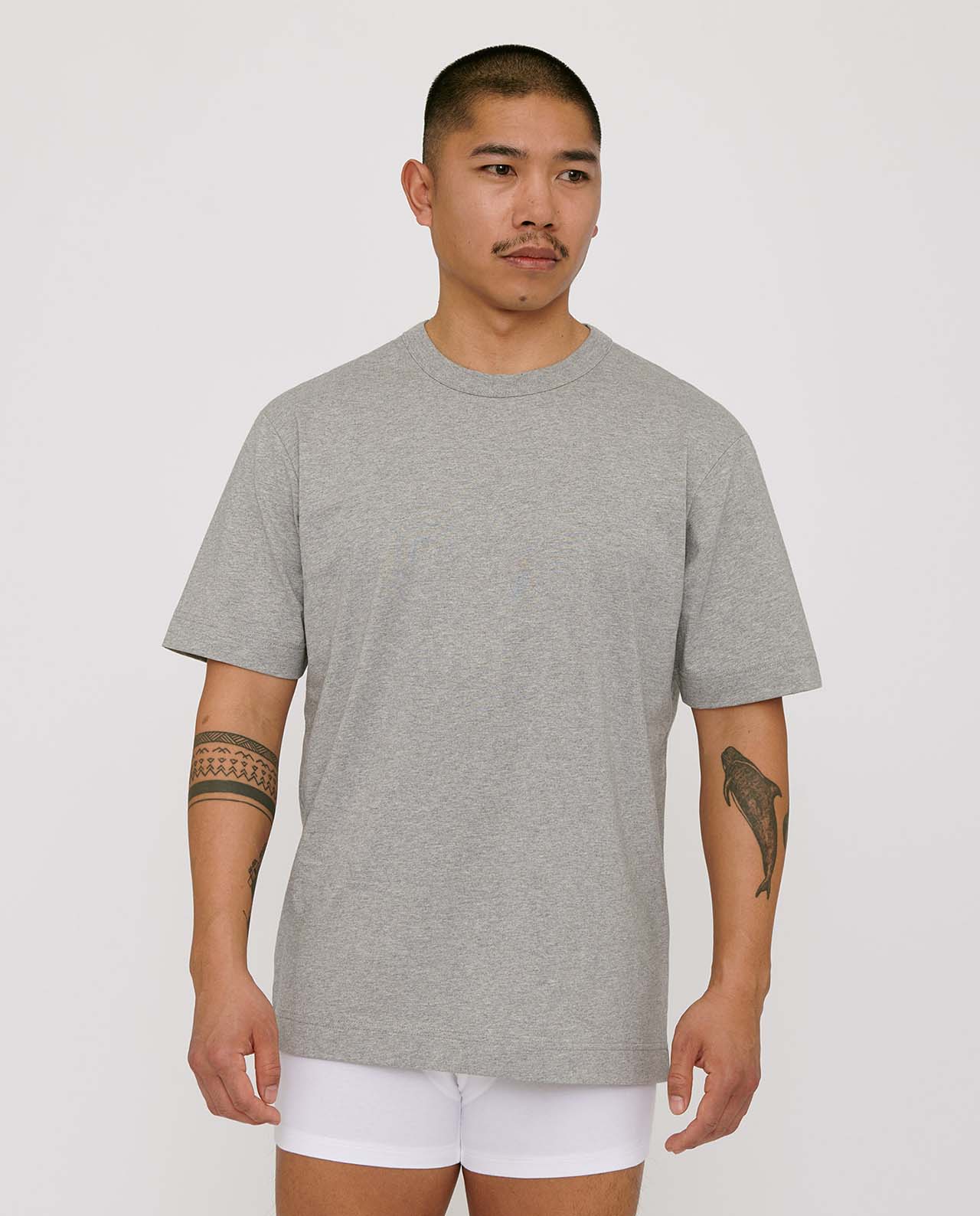 marché commun organic basics t-shirt boxy homme coton biologique gris