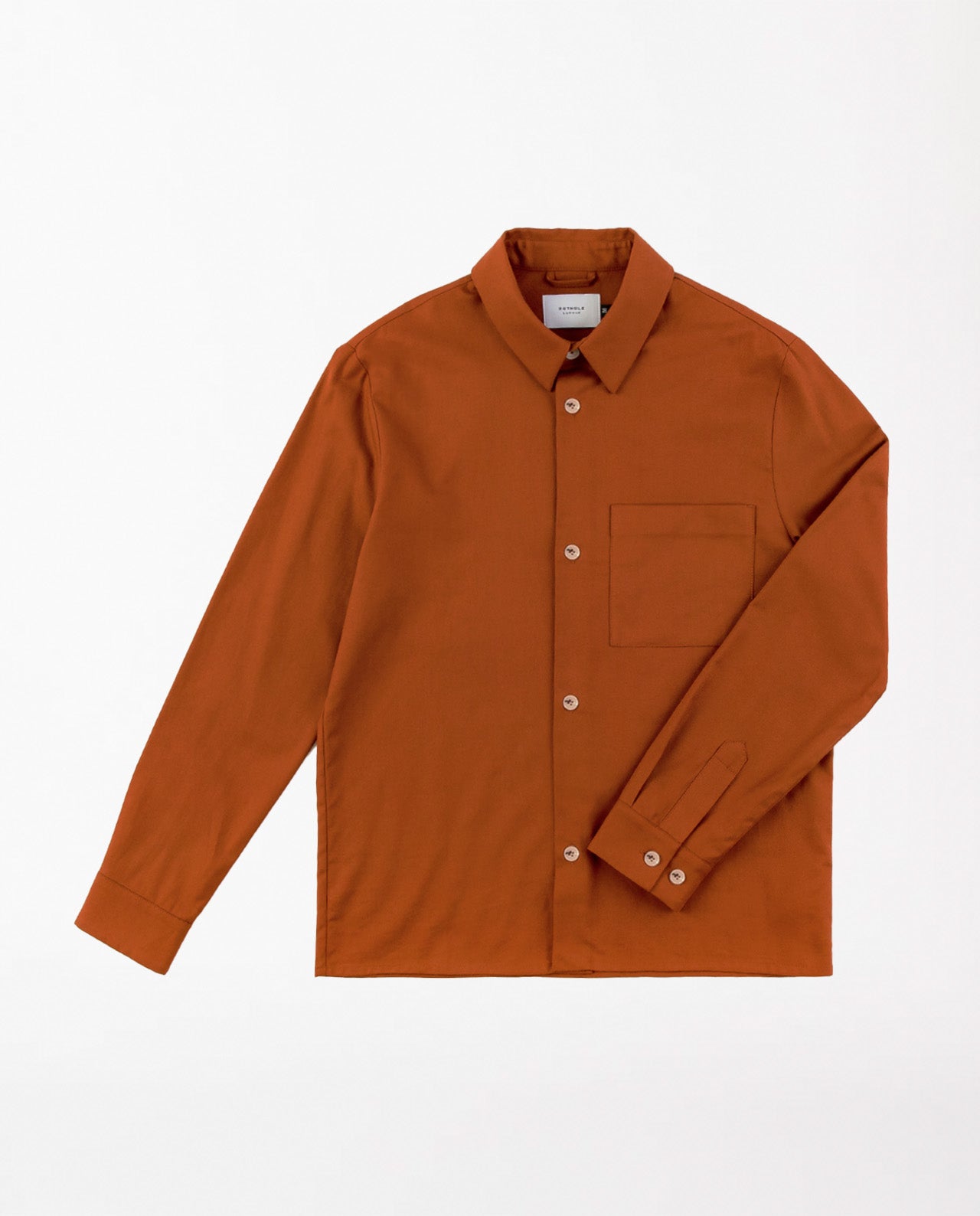 marché commun rotholz chemise homme éco-responsable droite coton biologique orange rouille
