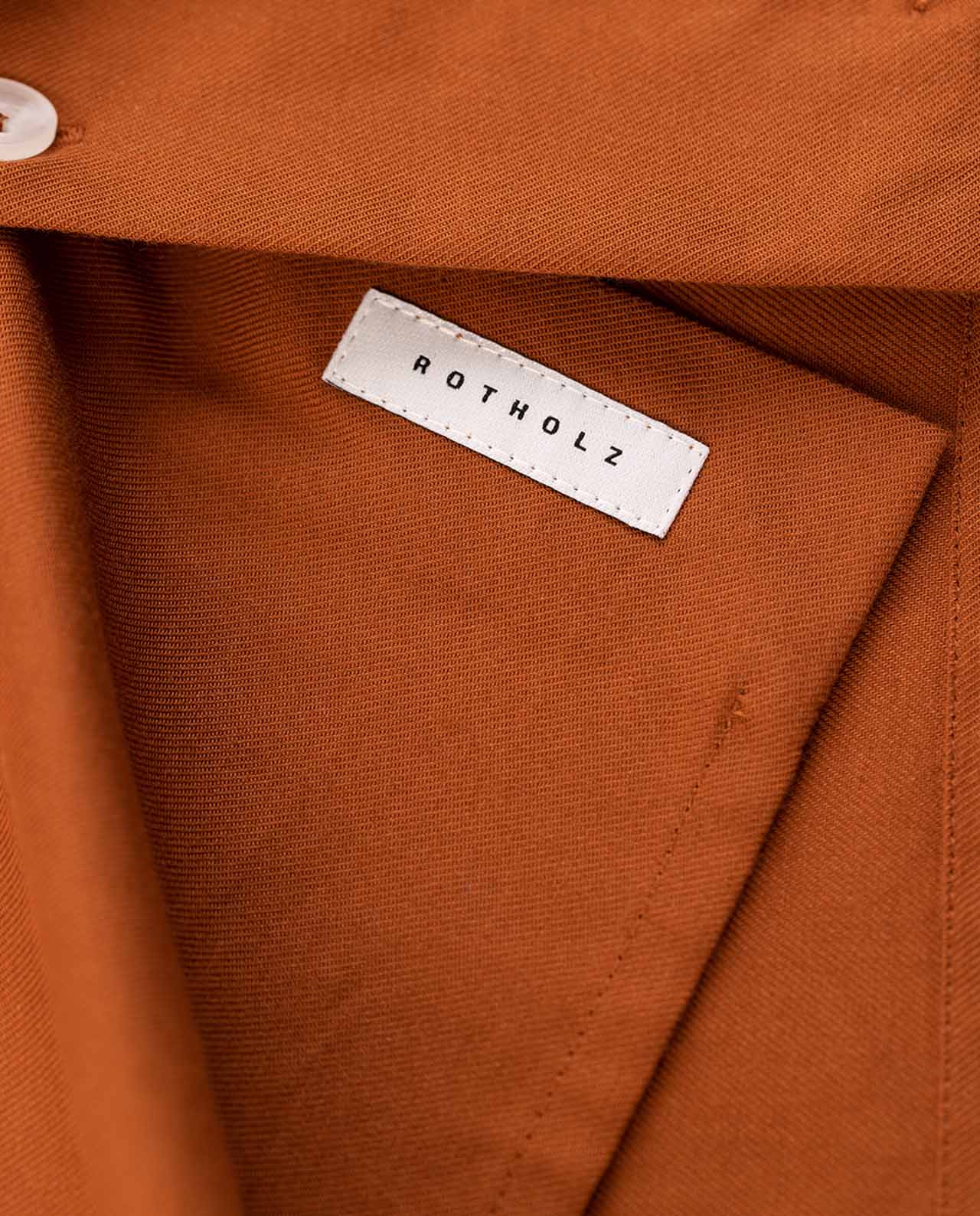 marché commun rotholz chemise homme éco-responsable droite coton biologique orange rouille