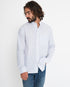 marché commun rotholz chemise col officier seersucker coton biologique rayée bleu blanc