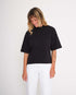 marché commun rotholz femme t-shirt coton biologique court noir