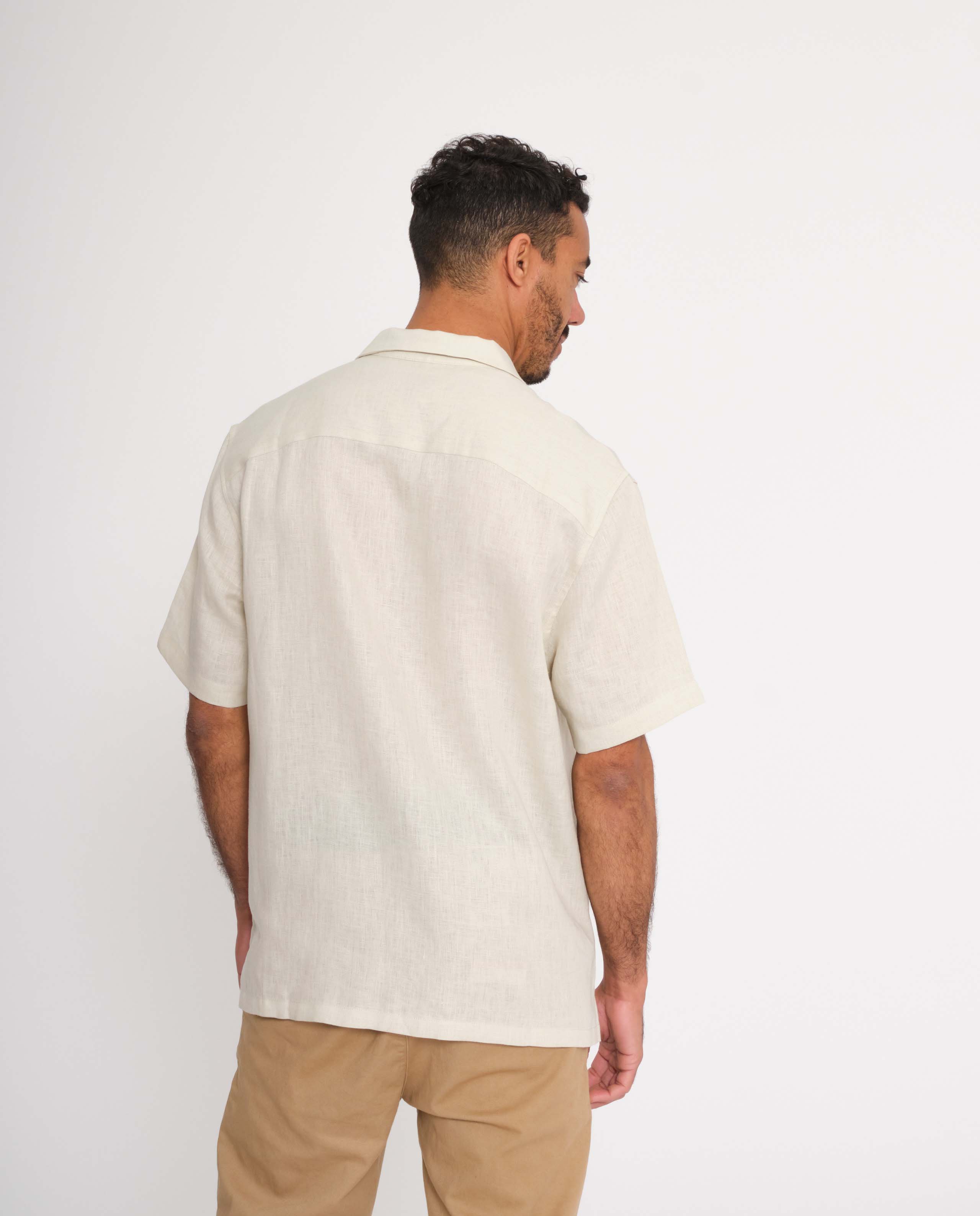 marché commun rotholz homme chemise manches courtes lin naturel