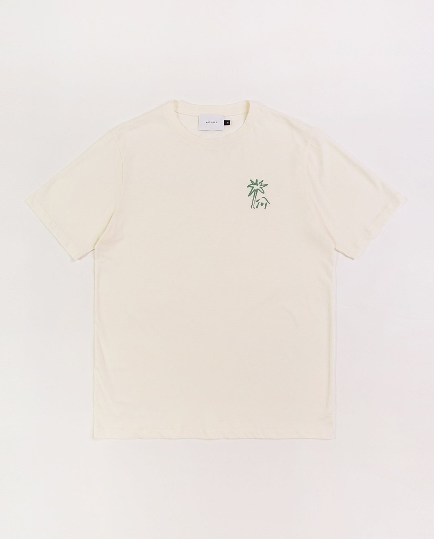 marché commun rotholz t-shirt manches courtes coton biologique imprimé écru