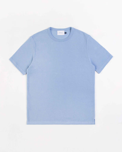 marché commun rotholz homme t-shirt coton biologique gaufré bleu ciel