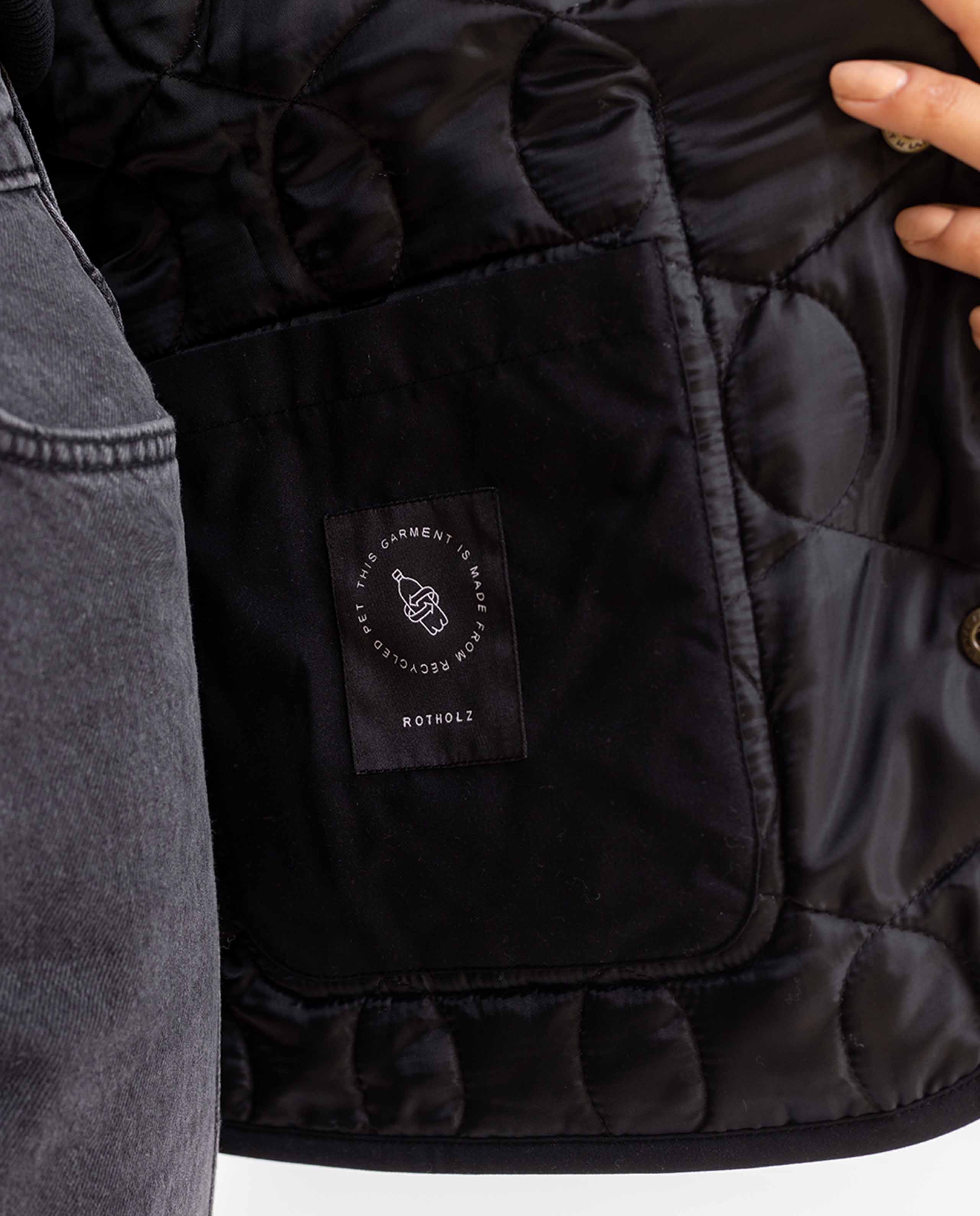 marché commun rotholz veste liner femme noire recyclée éco-responsable éthique