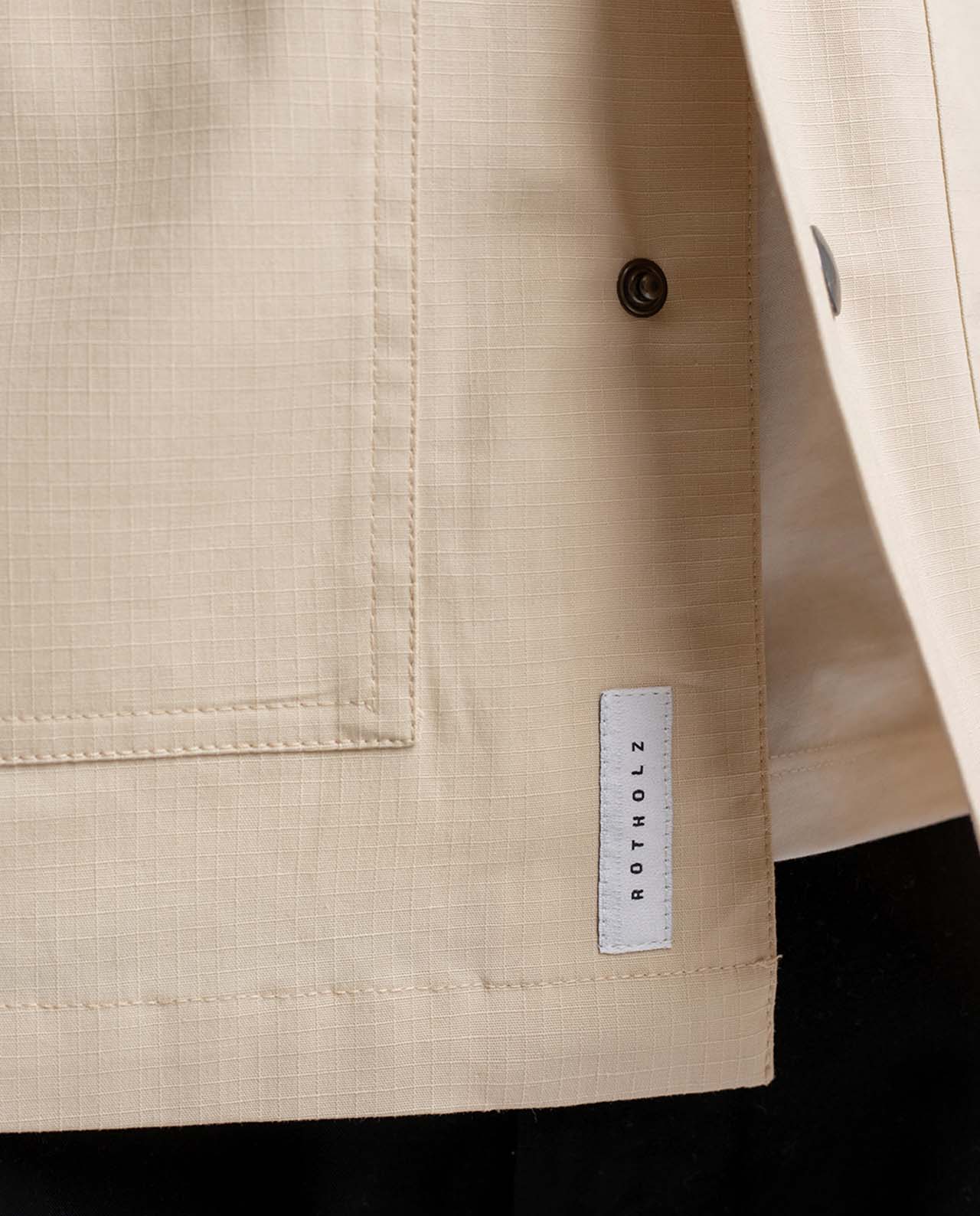 marché commun rotholz veste homme courte coton biologique éco-responsable éthique fabriquée en Europe beige