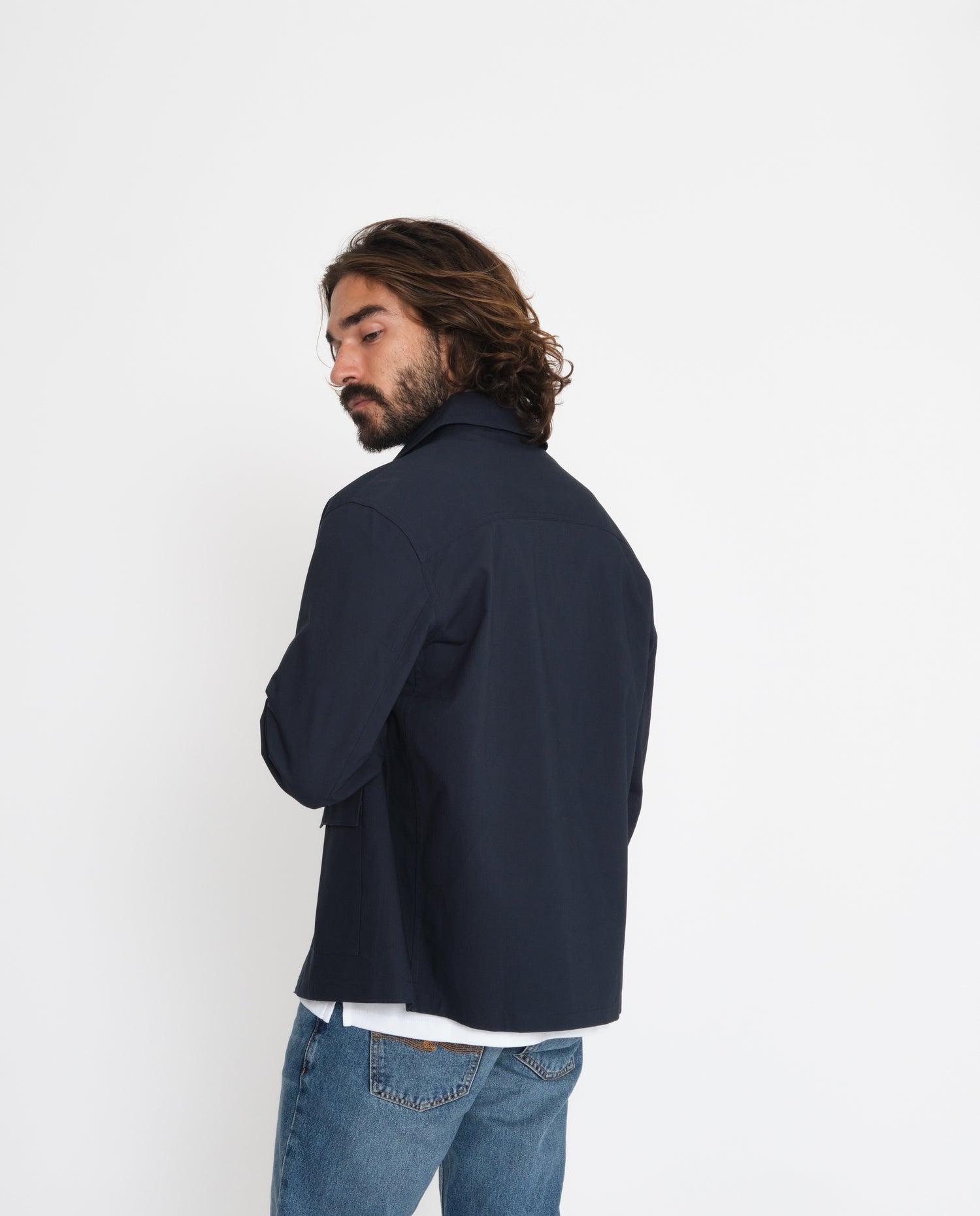 marché commun rotholz veste homme courte coton biologique éco-responsable éthique fabriquée en Europe bleu marine