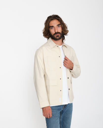 marché commun rotholz veste homme courte coton biologique éco-responsable éthique fabriquée en Europe beige